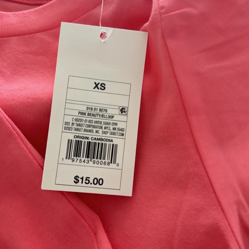 NWT Women's KTW Puff Elbow Sleeve T-Shirt - A New Day Pink XS - Picture 6 of 6